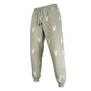 PLAYBOY Missguided M Mint Green Sweatpants Bunnies All Over R $45